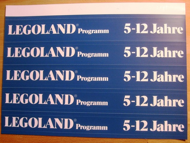 Sticker Sheet, LEGOLAND Programm for Retail Display Shelves