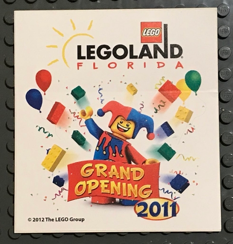 Sticker Sheet, Legoland Florida Grand Opening 2011