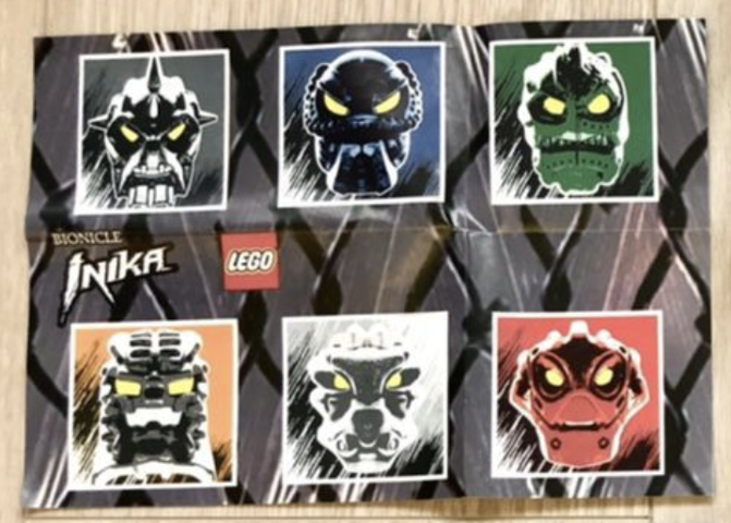 Sticker Sheet, Bionicle Inika Theme, Sheet of 6 Stickers
