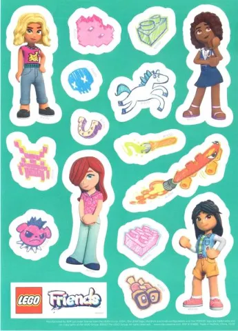 Sticker Sheet, Friends, Sheet of 16 Stickers (Dark Turquoise)