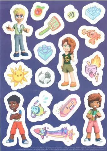 Sticker Sheet, Friends, Sheet of 16 Stickers (Dark Purple)