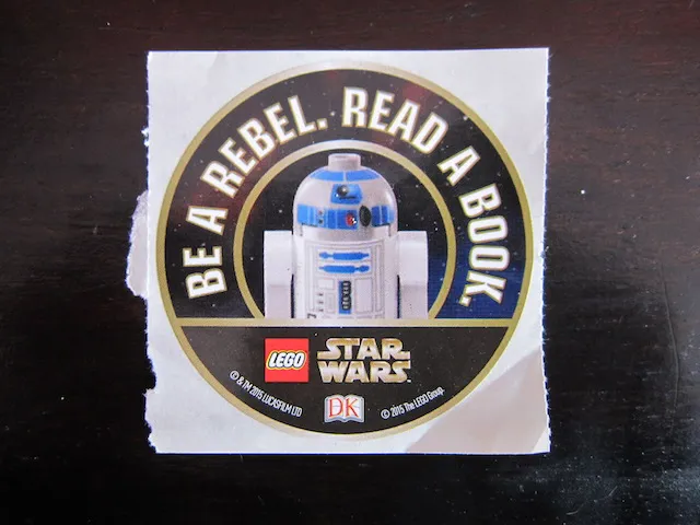 Sticker Sheet, Star Wars Round - R2-D2 'BE A REBEL. READ A BOOK.'