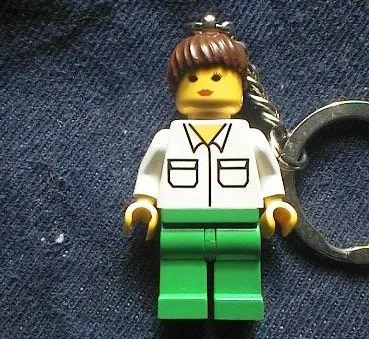 Female with pocket shirt Key Chain