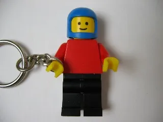 Race Car Driver Plain Red Torso Key Chain - Glued Arms, Chain Attached to Right Wrist