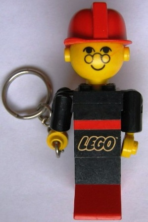 Homemaker Figure / Maxifigure Key Chain, Fireman with LEGO Logo Pattern