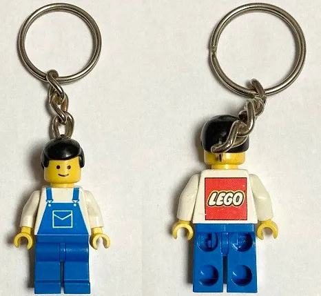 Town Worker with Black Hair Key Chain
