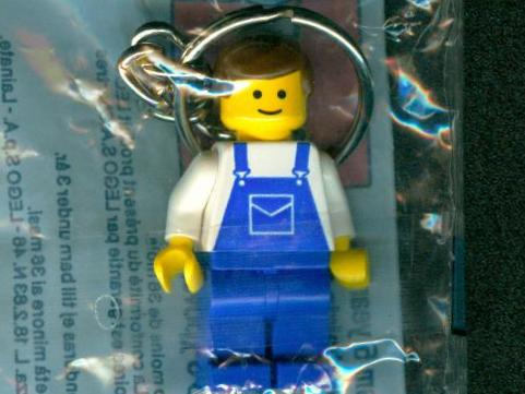 Town Worker with Brown Hair Key Chain