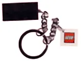 2 x 4 Brick - Black Key Chain with 2 x 2 Square Lego Logo Tile