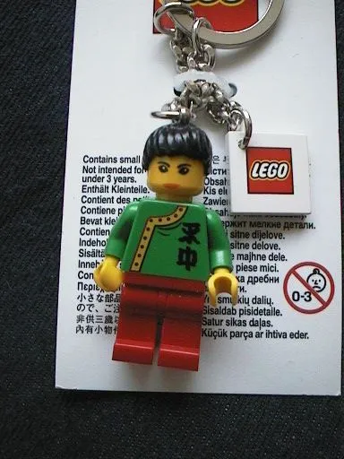 Jing Lee the Wanderer Key Chain with 2 x 2 Square Lego Logo Tile