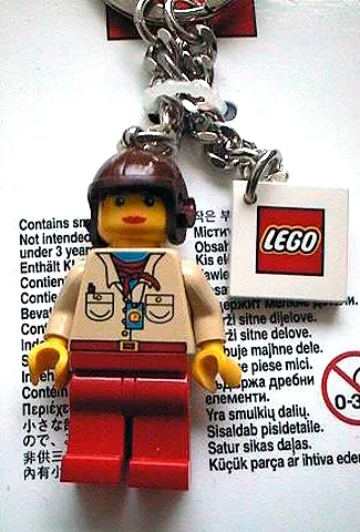 Miss Pippin Reed - Flight Helmet Key Chain with 2 x 2 Square Lego Logo Tile