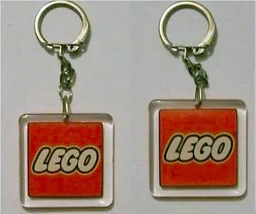 Lego Logo Both Sides on 5 x 5 Clear Plastic - Square Key Chain