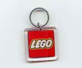 Lego Logo Both Sides on 5 x 5 Clear Plastic - Square Key Chain (No Extra Links)