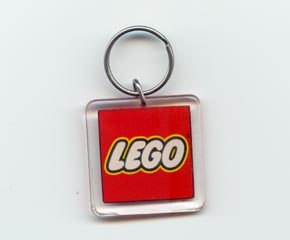 Lego Logo Both Sides on 5 x 5 Clear Plastic - Square Key Chain (No Extra Links)