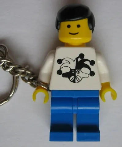 Classic Town Minifigure Jester Male Key Chain
