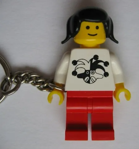 Classic Town Minifigure Jester Female Key Chain
