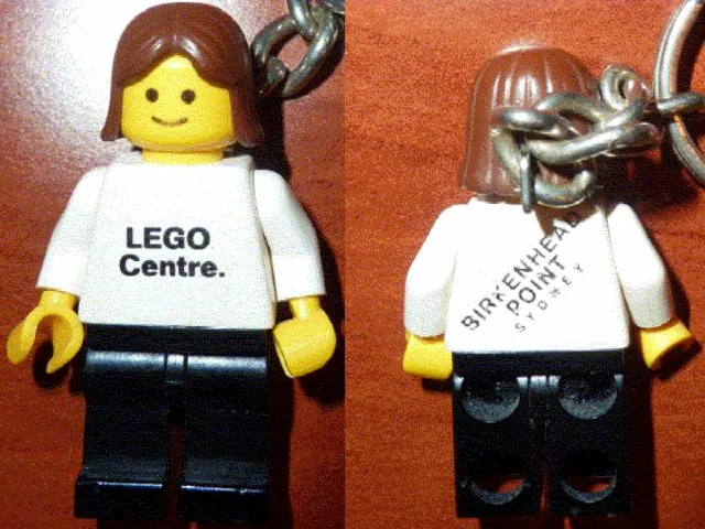 Town Key Chain - White Torso and Black Legs, Brown Female Hair - Birkenhead Point Sydney
