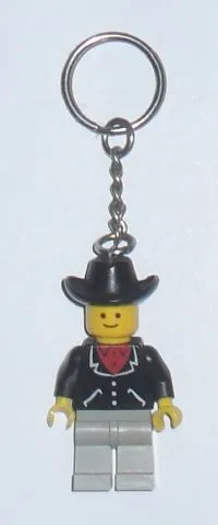 Classic Town Minifigure Man with Cowboy Hat Key Chain