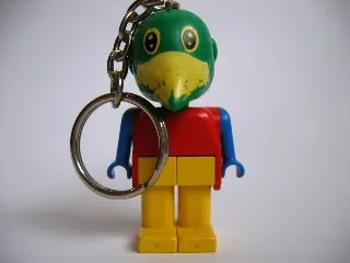 Parrot Key Chain - Straight Metal Chain, no LEGO Logo on Back