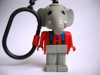 Elephant 3 Key Chain - Plastic Chain, Red LEGO Logo on Back
