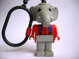 Elephant 3 Key Chain - Plastic Chain, Red LEGO Logo on Back