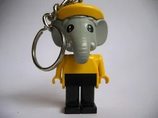 Elephant 4 Key Chain - Twisted Metal Chain, Red LEGO Logo on Back