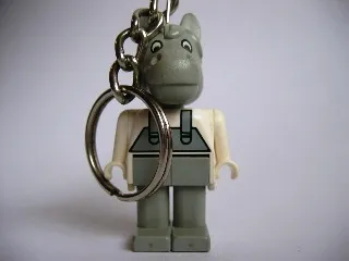 Horse 3 Key Chain - Twisted Metal Chain, Red LEGO Logo on Back
