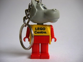 Hippo 3 Key Chain - Twisted Metal Chain, LEGO Centre / Birkenhead Point Sydney Pattern on Torso