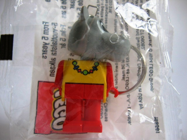 Hippo 2 with collar Key Chain - Twisted Metal Chain, Red LEGO Logo on Back