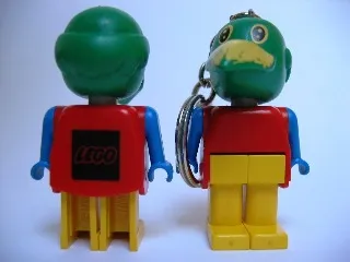 Parrot Key Chain - Twisted Metal Chain, Black LEGO Logo on Back