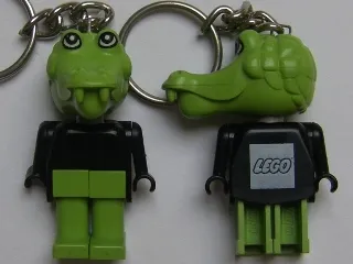 Crocodile 1 Key Chain - Twisted Metal Chain, white Logo on Back