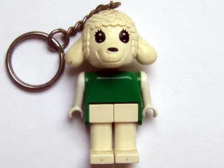 Lamb 2 Key Chain - Twisted Metal Chain, no LEGO Logo on Back, Green Shirt