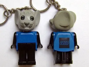 Mouse 4 Key Chain - Twisted Metal Chain, Black LEGO Logo on Back