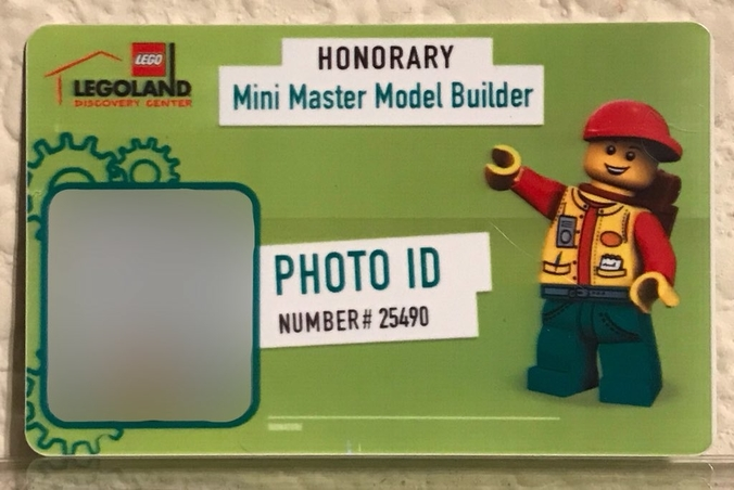 Photo Id, Legoland Discovery Center Honorary Mini Master Model Builder Pattern