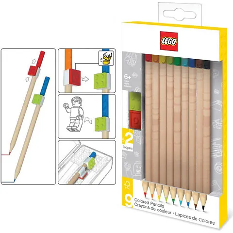 Pencil, Colored 9 Pack Classic with 2 Toppers