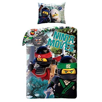 Bedding, Duvet Cover and Pillowcase (140 x 200 cm) - The LEGO NINJAGO Movie, Ninja Moves