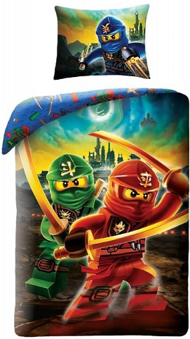 Bedding, Duvet Cover and Pillowcase (135 x 200 cm) - NINJAGO Masters Of Spinjitzu Jay, Lloyd & Kai