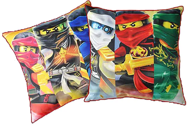 Bedding, Pillow - NINJAGO Double-Sided, 3 Figures on each side Pattern #2