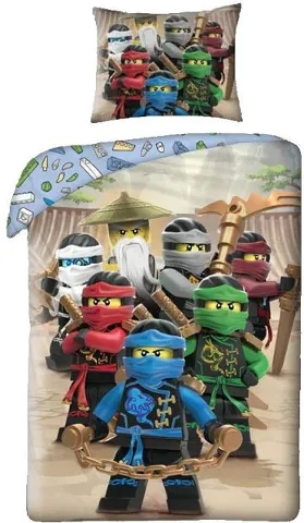 Bedding, Duvet Cover and Pillowcase (140 x 200 cm) - NINJAGO 6 Ninja's & Master Wu