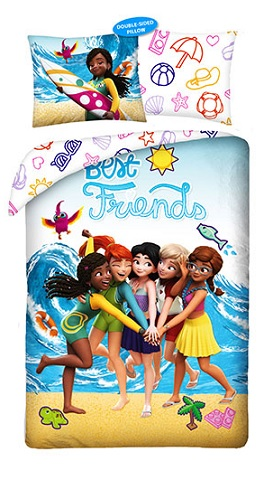 Bedding, Duvet Cover and Pillowcase (140 x 200 cm) - Friends Best Friends