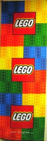 Display Flag Cloth, LEGO Logo with Bricks Multicolor Pattern