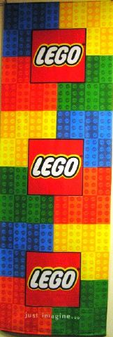 Display Flag Cloth, LEGO Logo with Bricks Multicolor Pattern