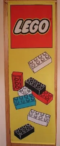 Display Flag Cloth, LEGO Logo Large with Bricks Pattern