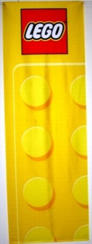 Display Flag Cloth, LEGO Logo with Bricks Yellow Pattern, Plain Studs