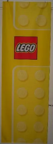 Display Flag Cloth, LEGO Logo with Bricks Yellow Pattern, 'LEGO' on Studs