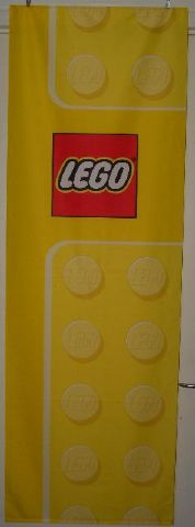 Display Flag Cloth, LEGO Logo with Bricks Yellow Pattern, 'LEGO' on Studs