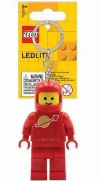 LED Key Light Classic Space Minifigure Key Chain Red (LEDLITE) - Tagged Version
