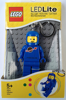 LED Key Light Classic Space Minifigure Key Chain Blue (LEDLite) - Boxed Version