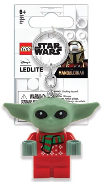 LED Key Light Din Grogu / The Child / 'Baby Yoda' with Holiday Sweater and Scarf Key Chain (LEDLITE)