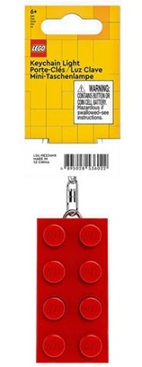 LED Key Light Red Brick 2 x 4 Key Chain (LEDLITE)
