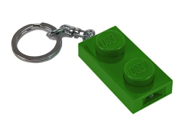 LED Key Light 1 x 2 Plate Key Chain Green